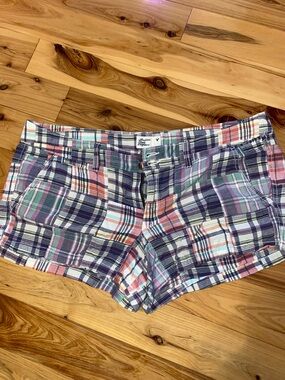 Plaid Cotton Blend Women's Shorts - Multi